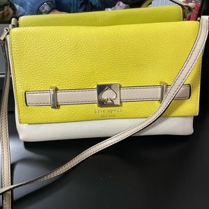 Yellow and white Kate Spade crossbody